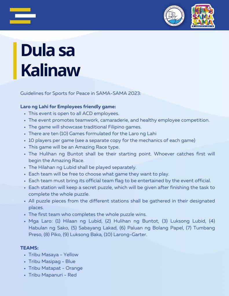 13.Dula sa Kalinaw